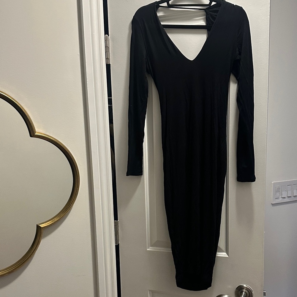 Fashion Nova Black Long Sleeve Dress